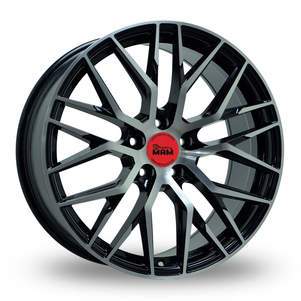 19 Inch MAM RS4 Black Front Polished Alloy Wheels