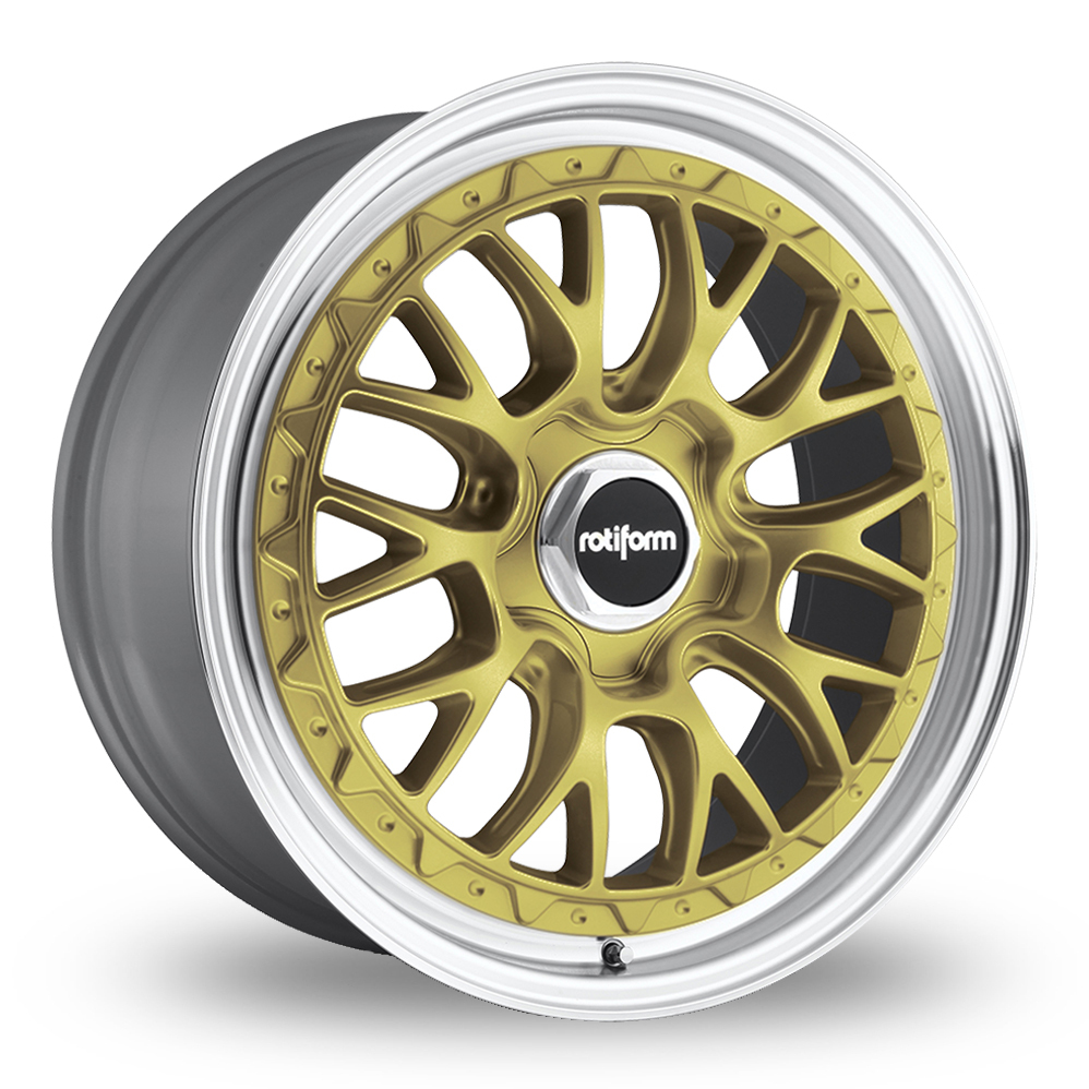 18 Inch Rotiform LSR Gold Polished Lip Alloy Wheels