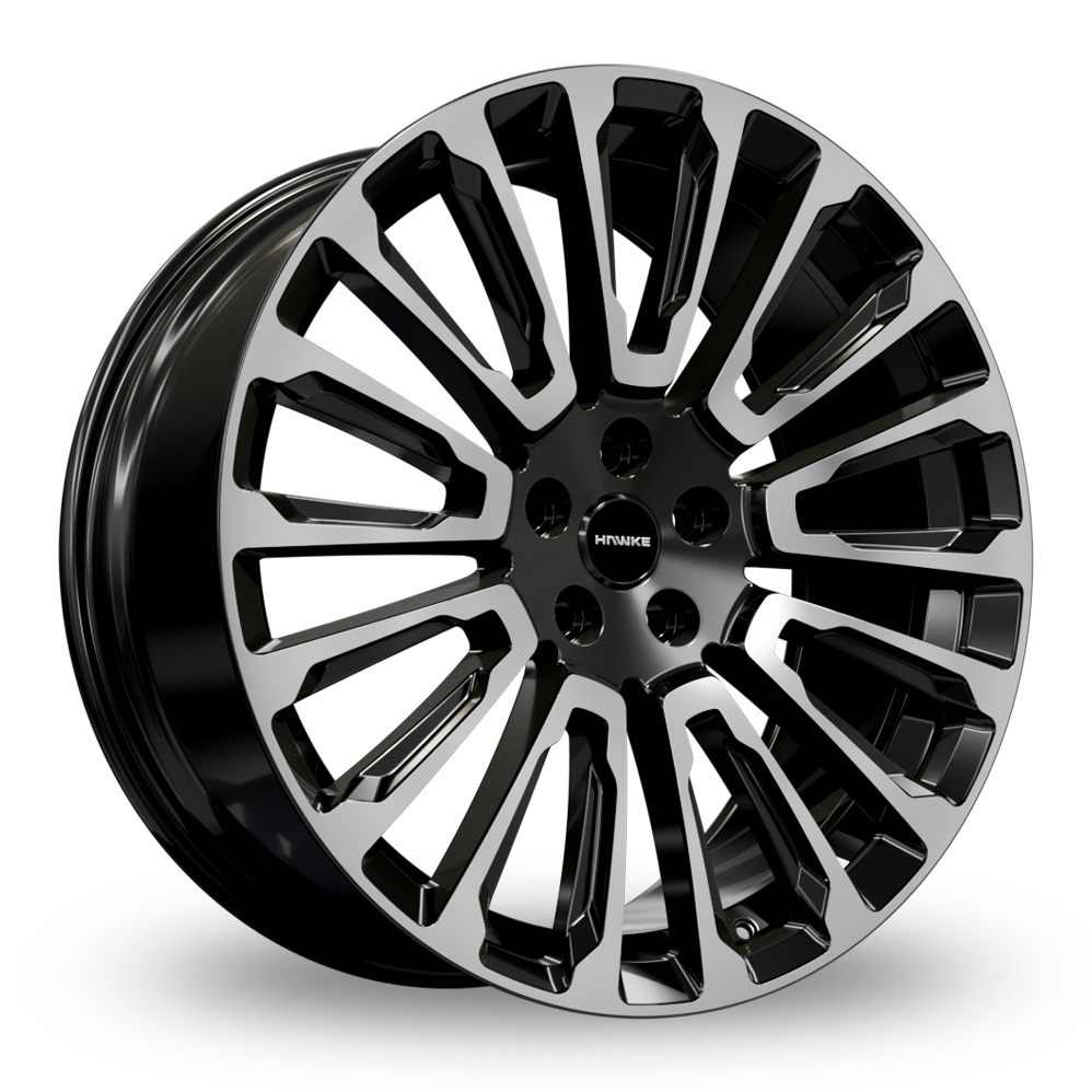 22 Inch Hawke Talon Black Polished Alloy Wheels