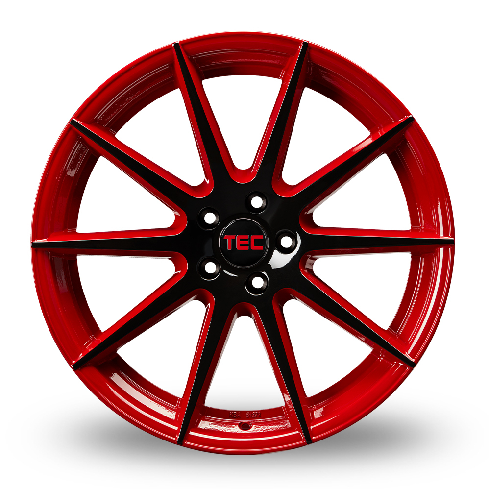 20 Inch TEC Speedwheels GT7 Black Red Alloy Wheels