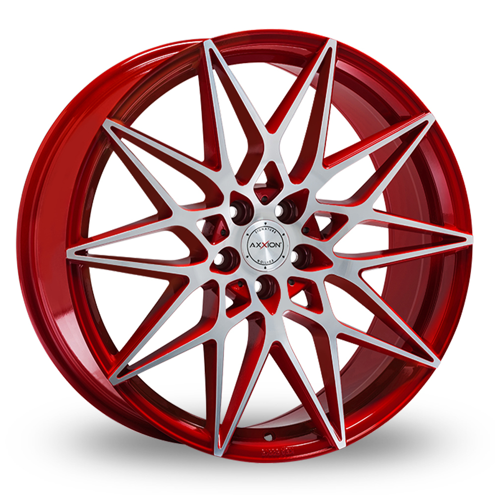 19 Inch Axxion AX9 Red Machined Alloy Wheels