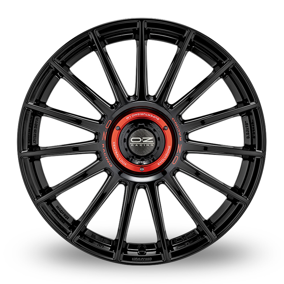 20 Inch OZ Racing Superturismo Evoluzione Gloss Black Alloy Wheels