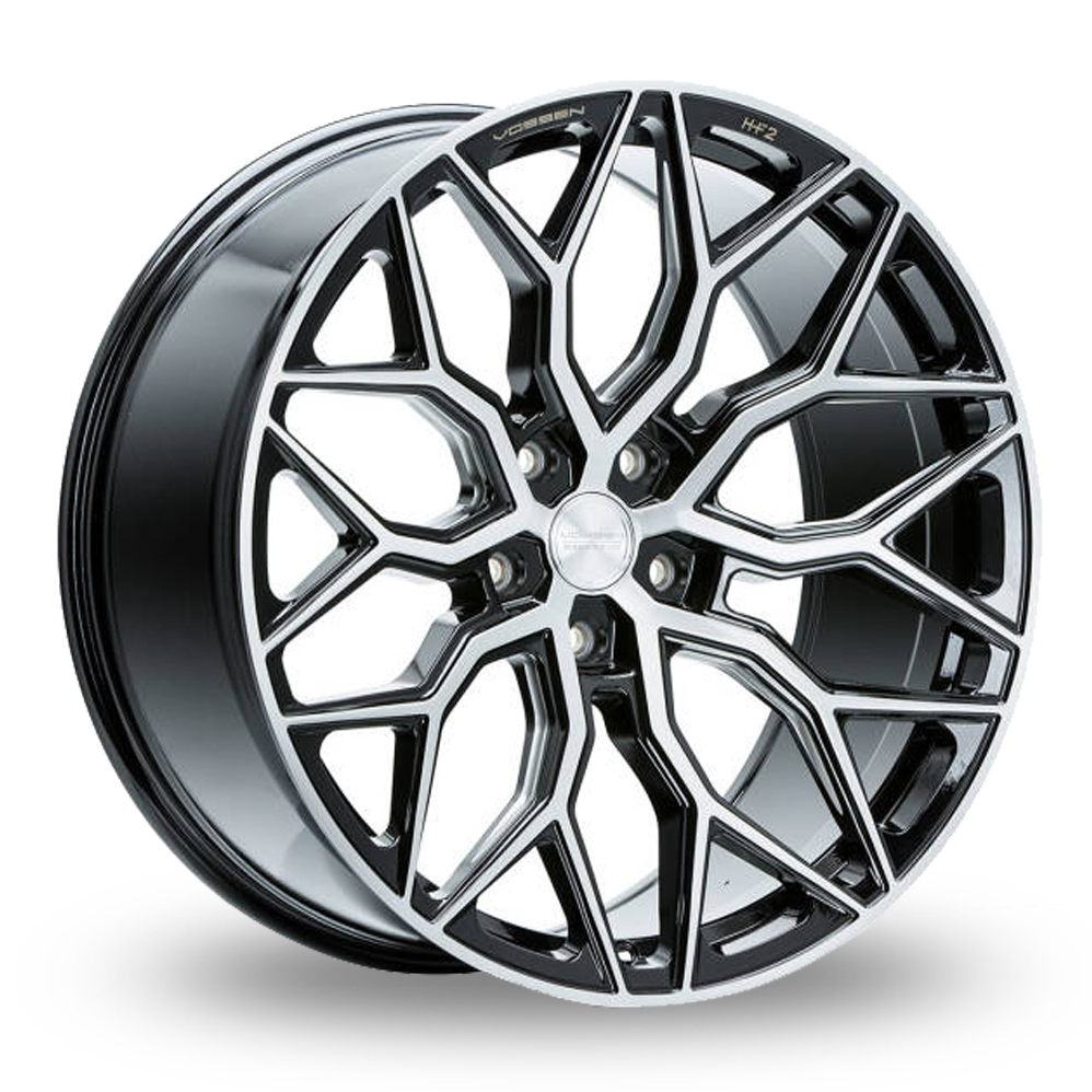 24 Inch Vossen HF-2 Brushed Gloss Black Alloy Wheels