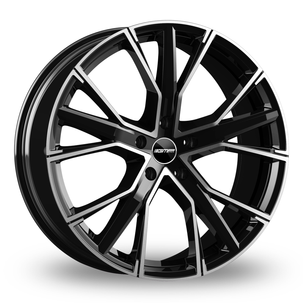 21 Inch GMP Italia Gunner Black Polished Alloy Wheels