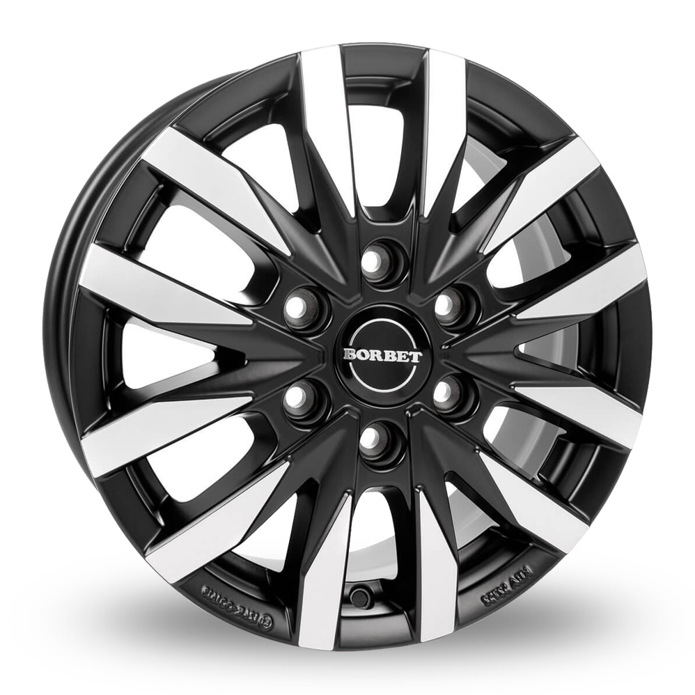 18 Inch Borbet CW6 Matt Black Polished Alloy Wheels