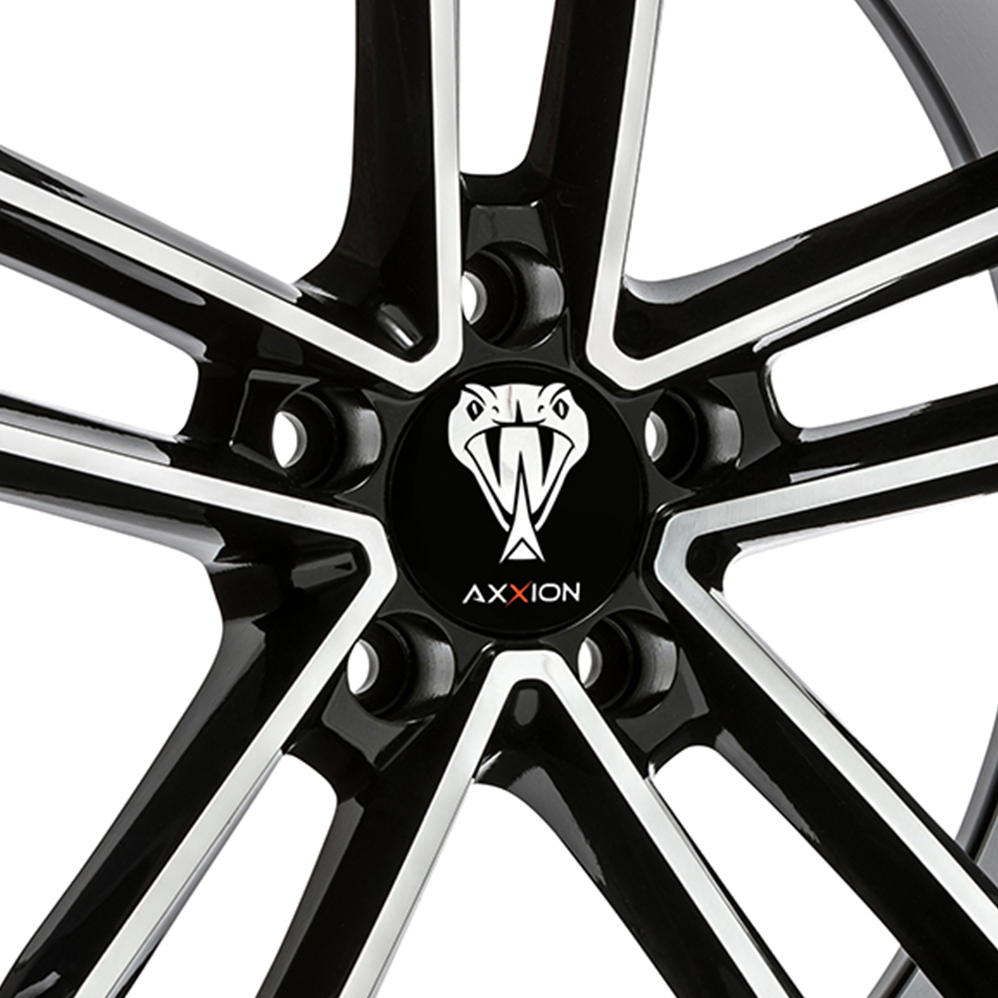 18 Inch Axxion AX8 Black Polished Alloy Wheels