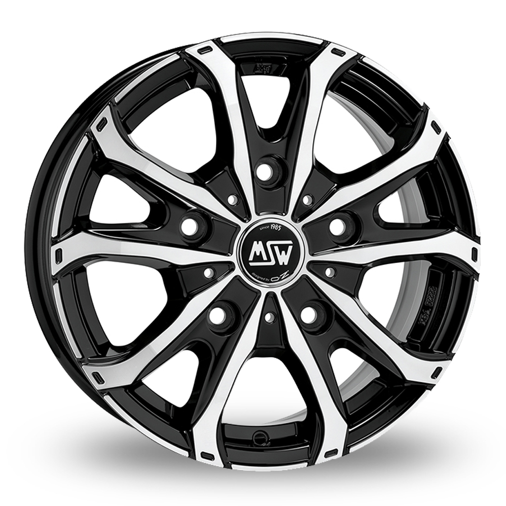 18 Inch MSW (by OZ) 48 Van Black Polished Alloy Wheels