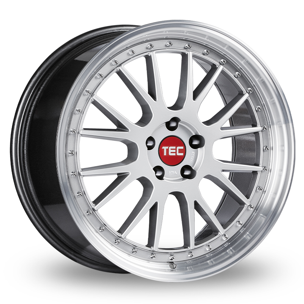 20 Inch TEC Speedwheels GT EVO Hyper Silver Polished Lip Alloy Wheels