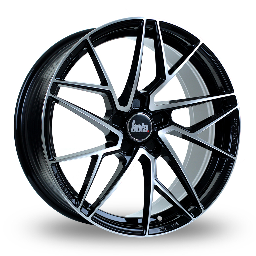 18 Inch Bola FLR Black Polished Alloy Wheels