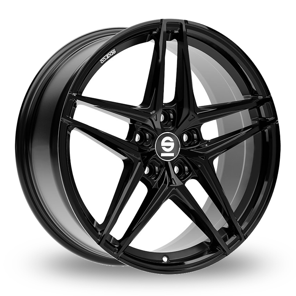 18 Inch Sparco Record Gloss Black Alloy Wheels