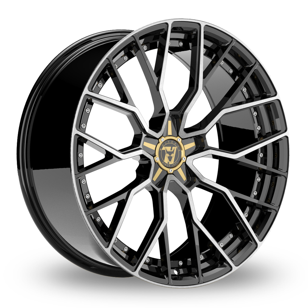 19 Inch Wolfrace Munich GTR Gloss Black Polished Alloy Wheels