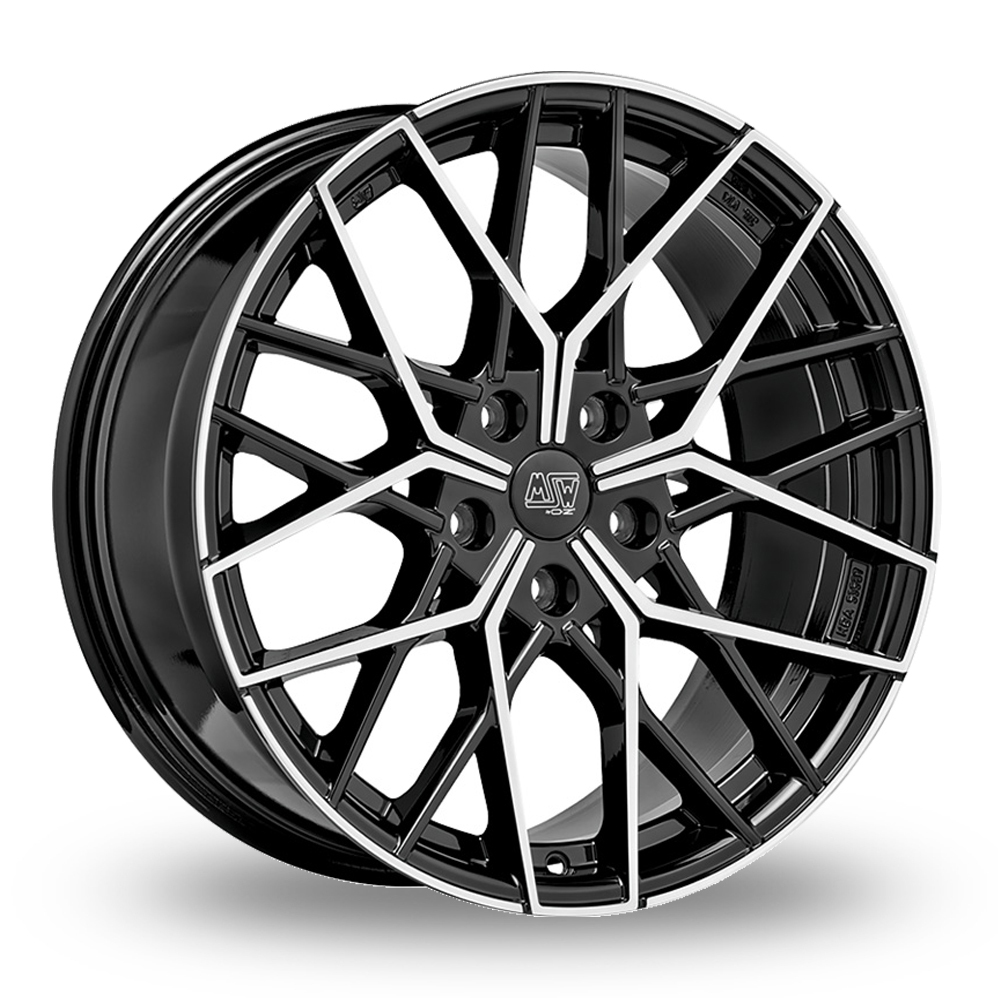 20 Inch MSW (by OZ) 74 Gloss Black Polished Alloy Wheels