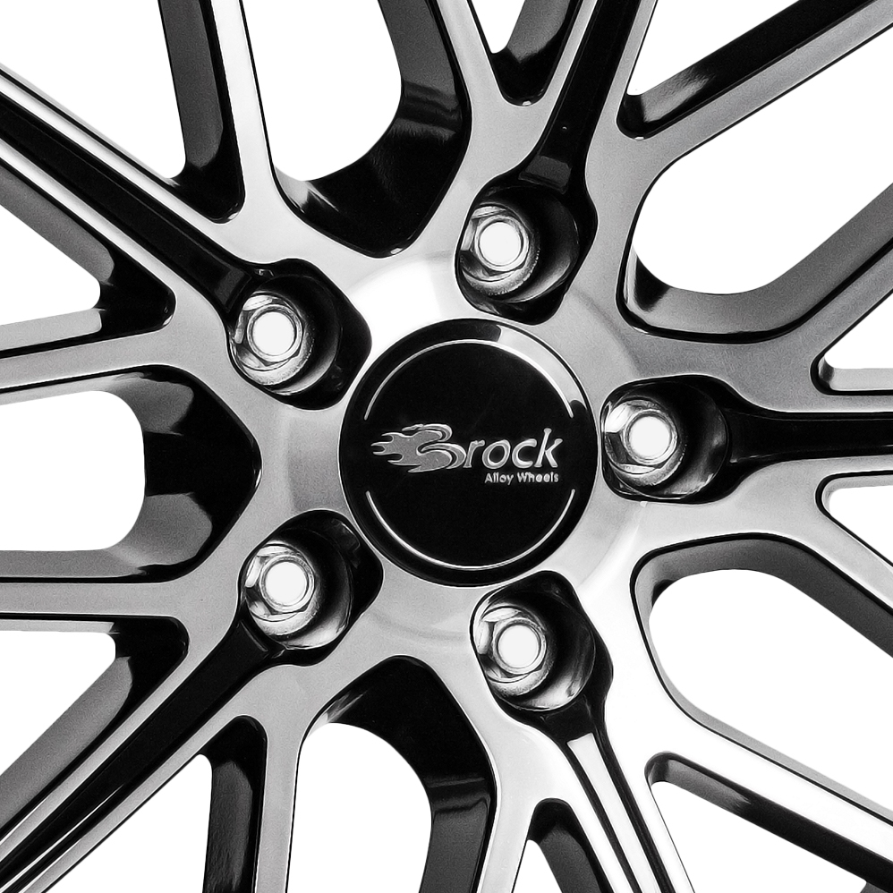 18 Inch Brock B34 Gloss Black Polished Alloy Wheels