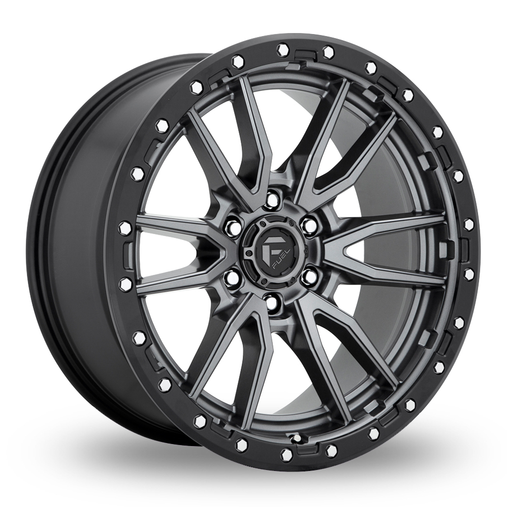 17 Inch Fuel Off-Road Rebel Matt Gunmetal Black Bead Ring Alloy Wheels