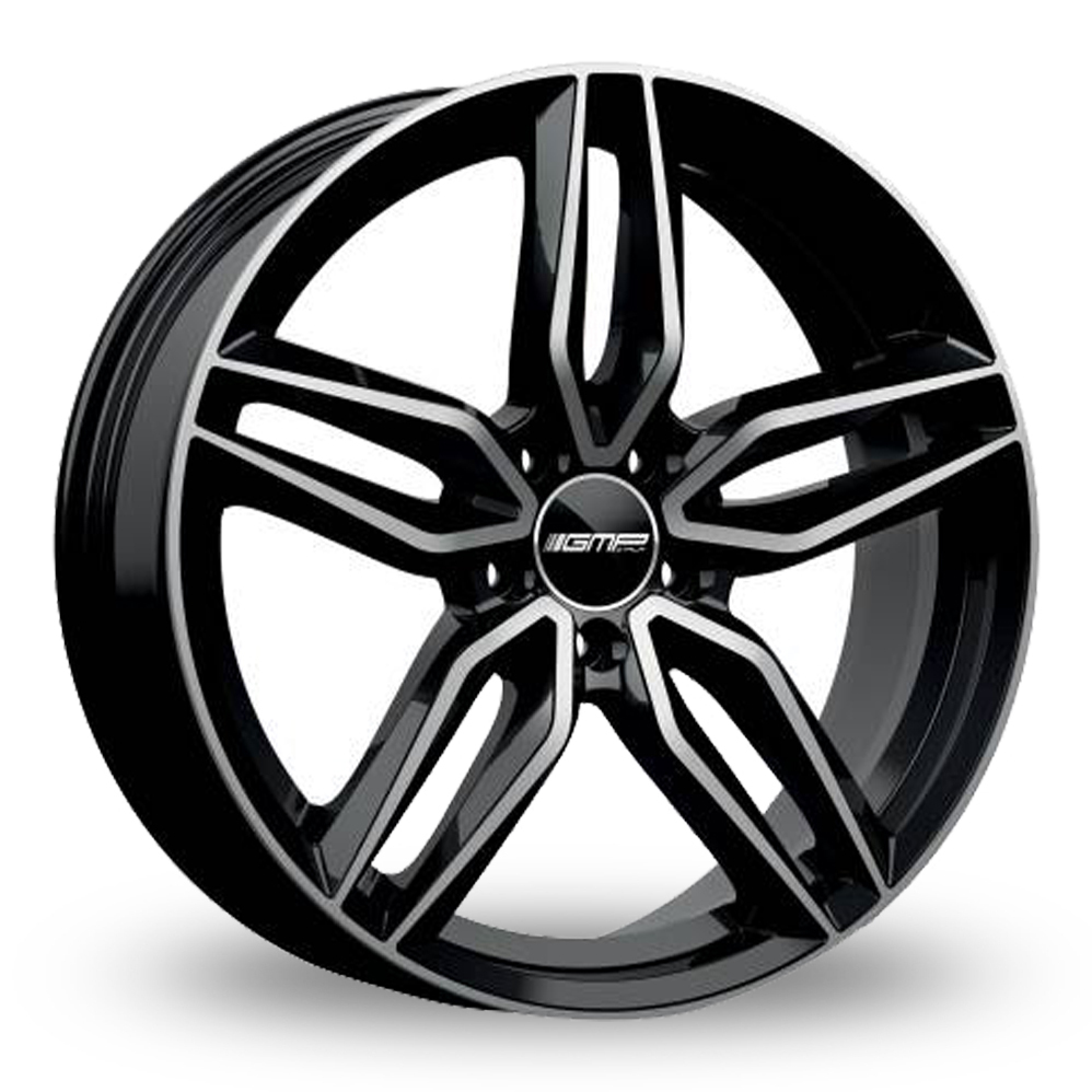 8x19 (Front) & 9x19 (Rear) GMP Italia Fasten Black Polished Alloy Wheels