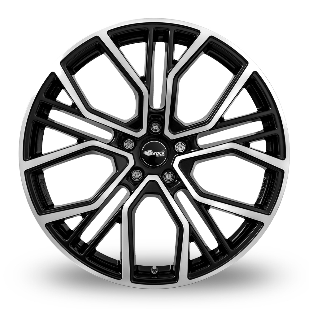 21 Inch Brock B41 Gloss Black Polished Alloy Wheels