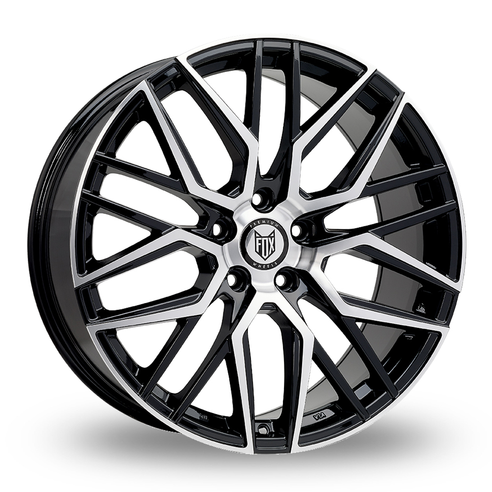 20 Inch Fox Racing BMA Black Polished Alloy Wheels