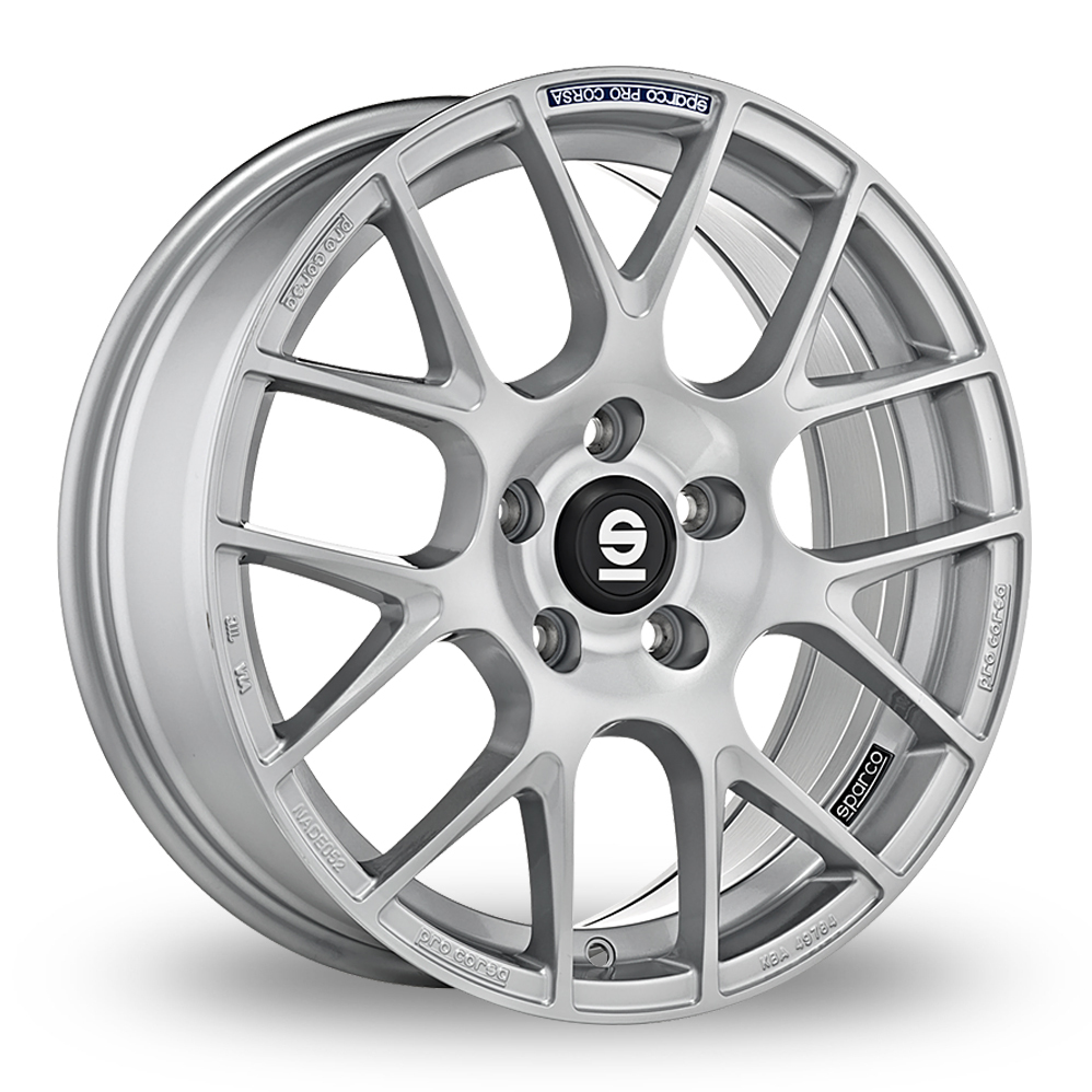 18 Inch Sparco Pro Corsa Silver Alloy Wheels