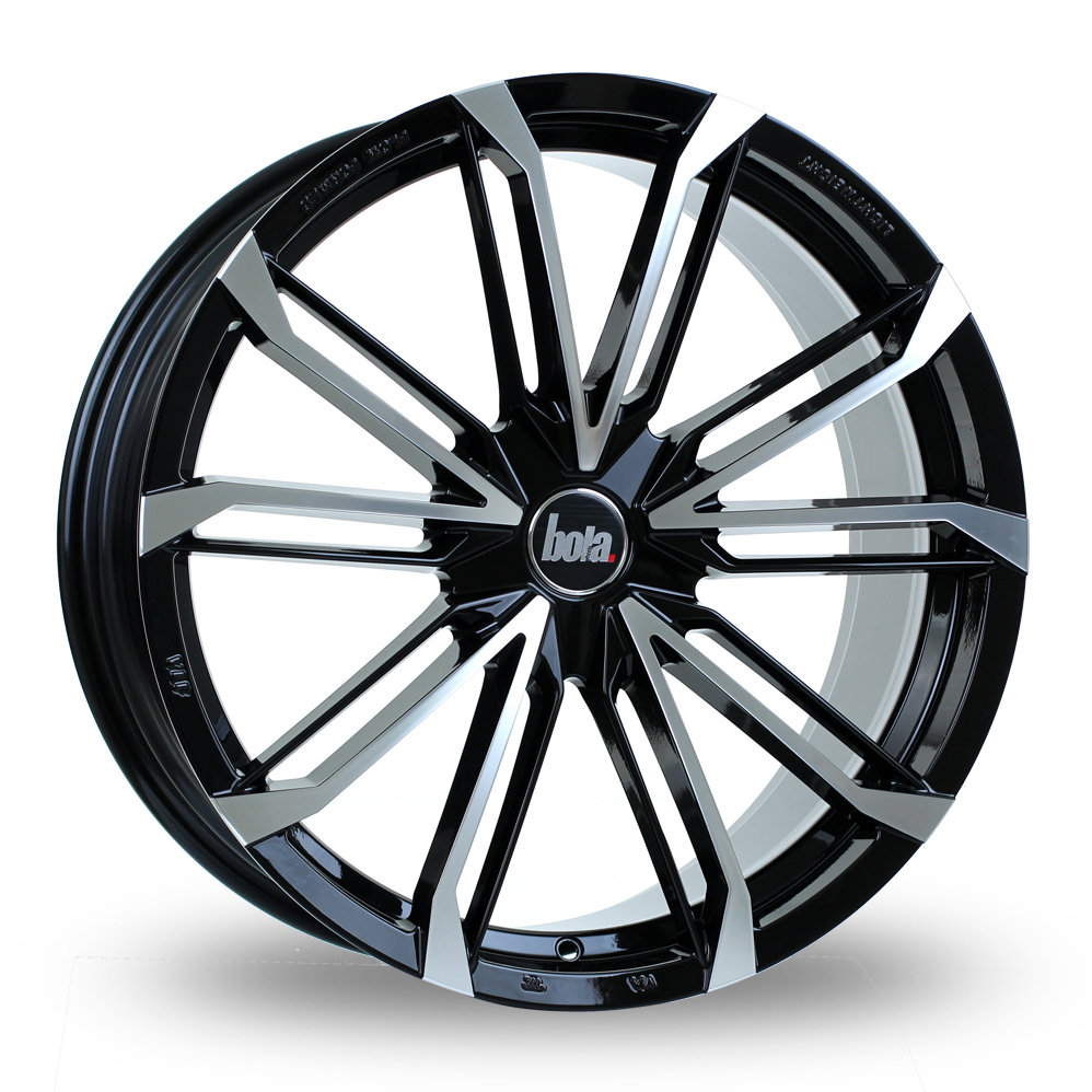 20 Inch Bola B23 Gloss Black Polished Alloy Wheels