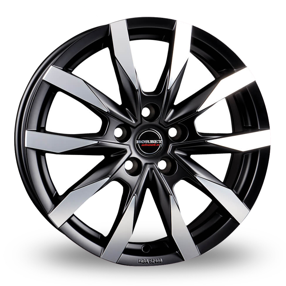 18 Inch Borbet CW5 Matt Black Polished Alloy Wheels