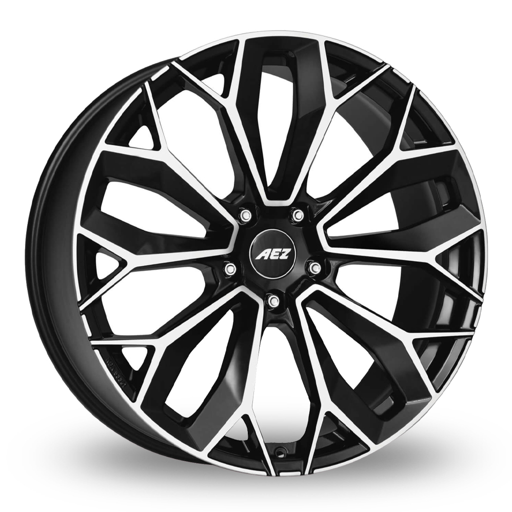 20 Inch AEZ Leipzig Black Polished Alloy Wheels