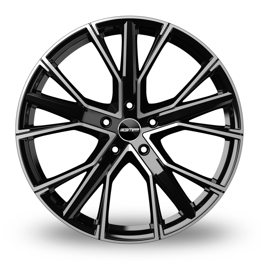 21 Inch GMP Italia Gunner Black Polished Alloy Wheels