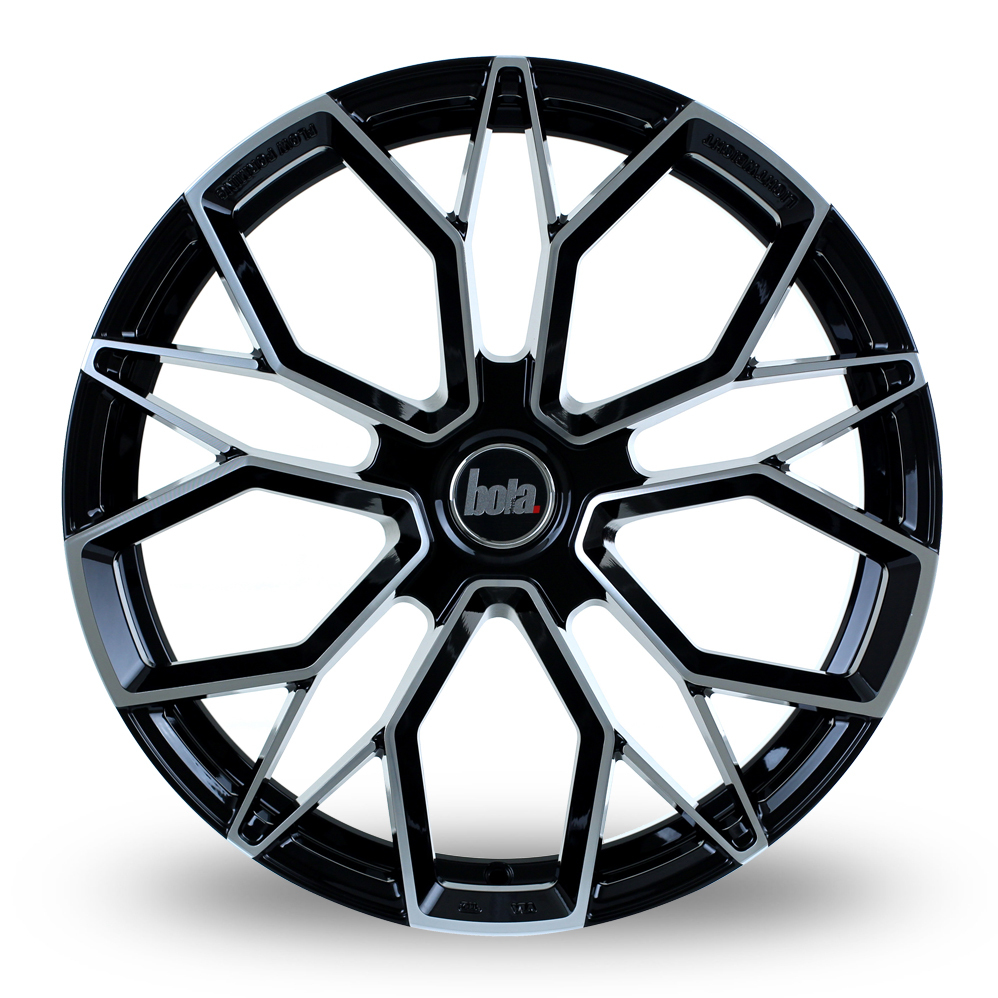 19 Inch Bola FLF Gloss Black Polished Alloy Wheels