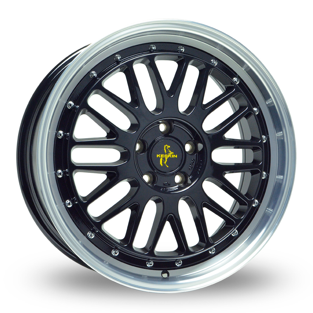 19 Inch Keskin Tuning KT22 Black Lip Polished Alloy Wheels