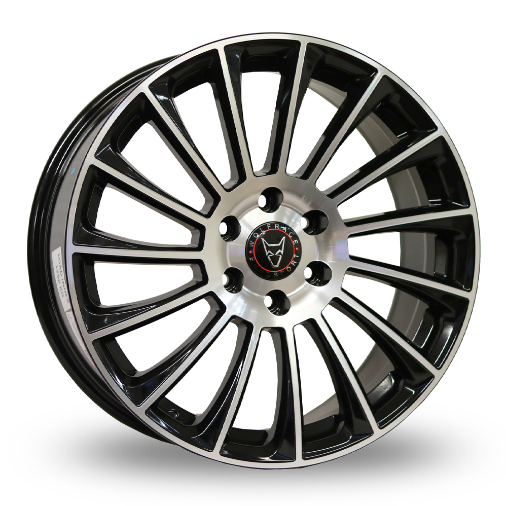 20 Inch Wolfrace AeroX Gloss Black Polished Alloy Wheels