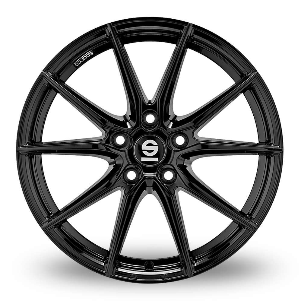 18 Inch Sparco DRS Gloss Black Alloy Wheels