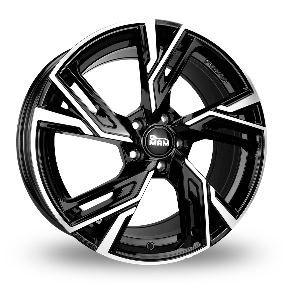 19 Inch MAM RS5 Black Polished Alloy Wheels