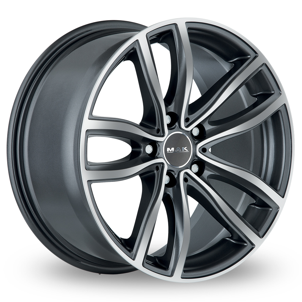 20 Inch MAK Fahr Gun Metal Mirror Face Alloy Wheels