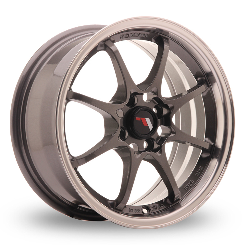 15 Inch Japan Racing JR5 (7x15) Gun Metal Machined Lip Alloy Wheels