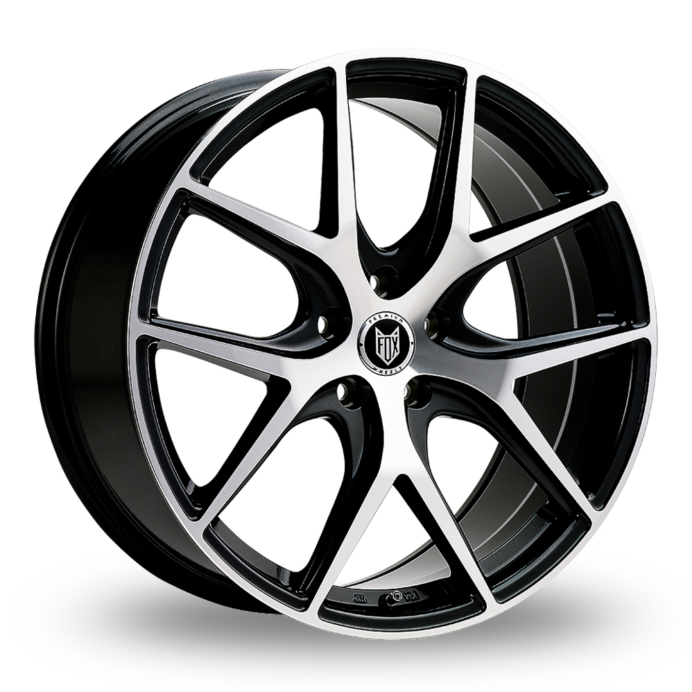 18 Inch Fox Racing Alpha Gloss Black Polished Alloy Wheels