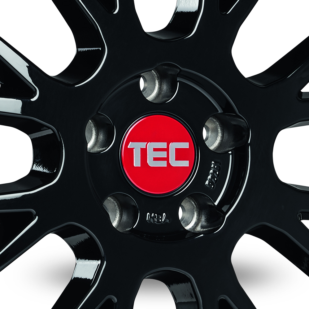 18 Inch TEC Speedwheels GT EVO Black Polished Lip Alloy Wheels