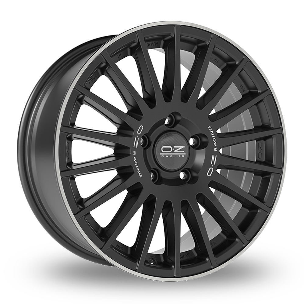 18 Inch OZ Racing Rally Desert Black Polished Lip Alloy Wheels