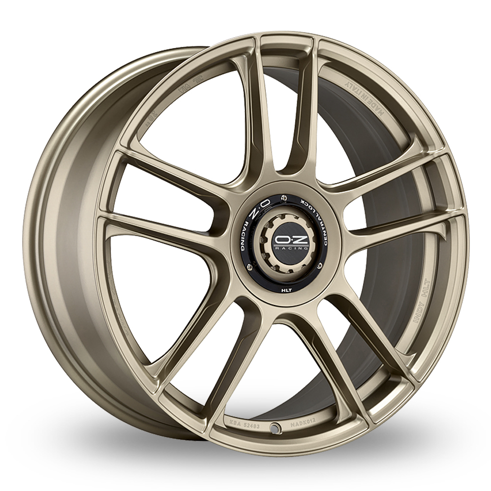 8.5x20 (Front) & 10x20 (Rear) OZ Racing Indy HLT Gold Alloy Wheels