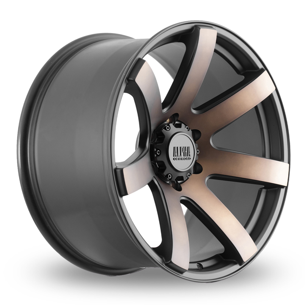 20 Inch Alpha Offroad Gauntlet Satin Black Bronze Centre Alloy Wheels