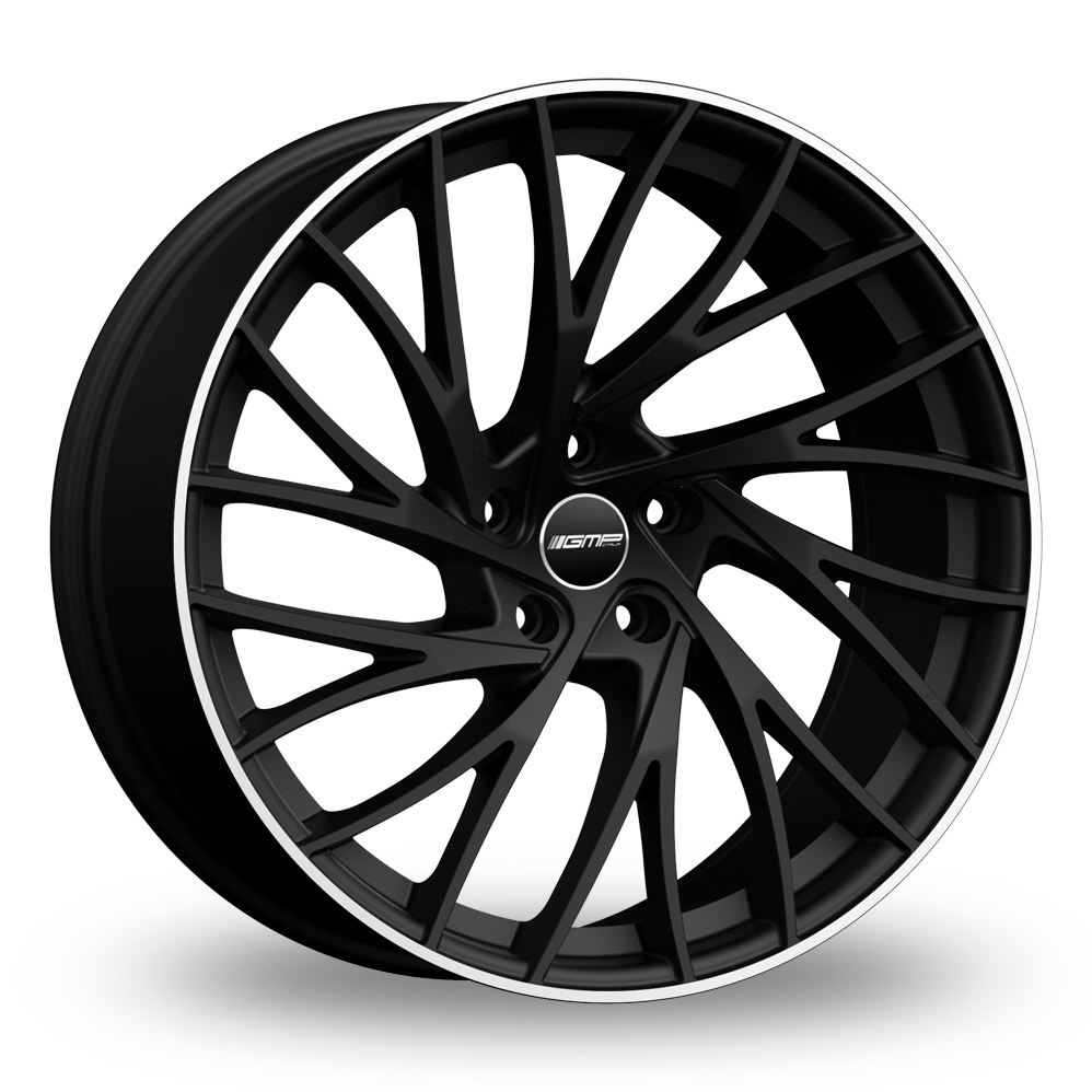 18 Inch GMP Italia Enigma Black Polished Lip Alloy Wheels