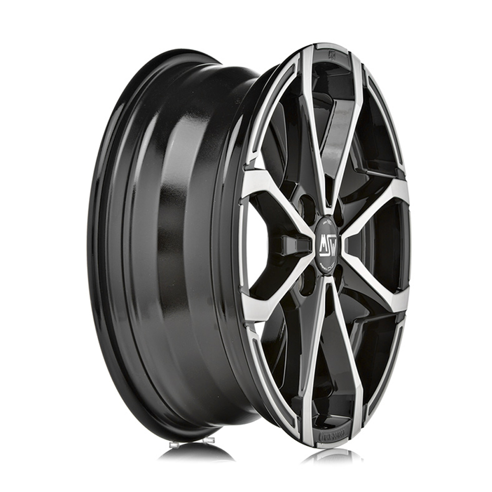16 Inch MSW (by OZ) X4 Black Polished Alloy Wheels