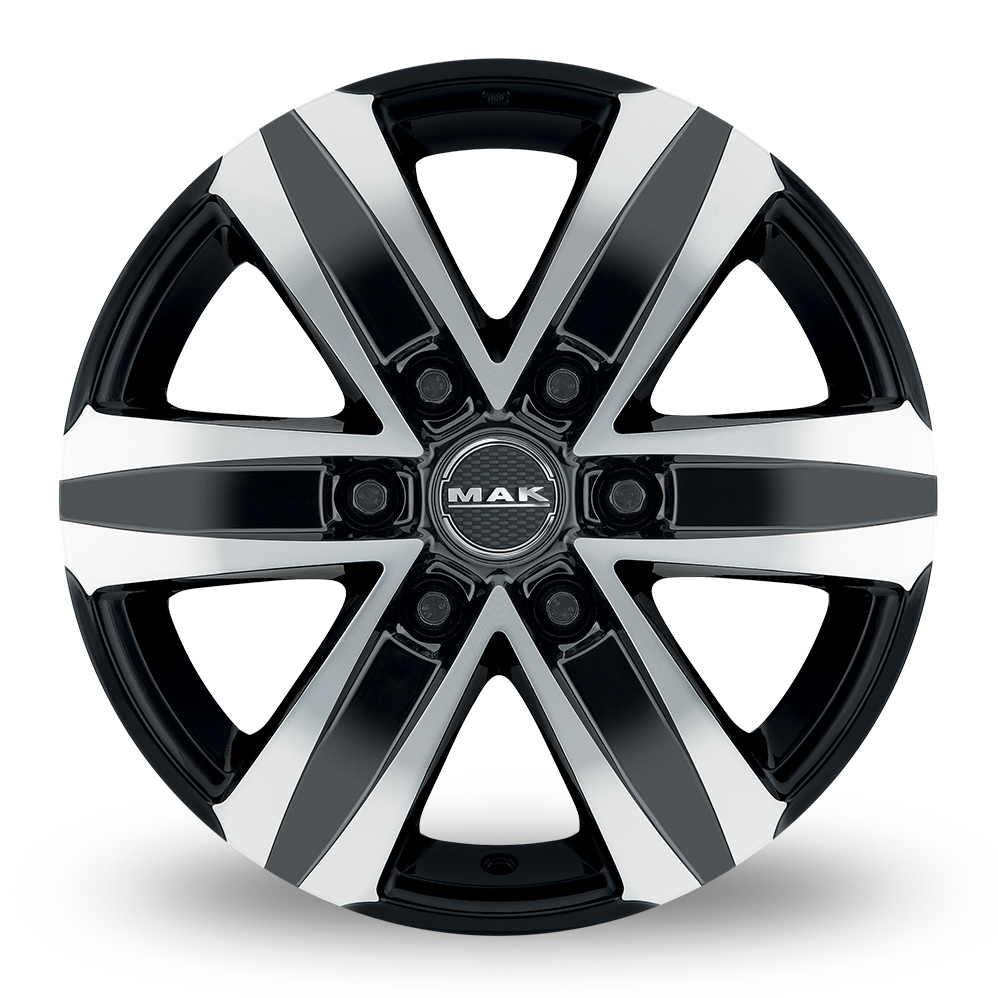 20 Inch MAK Stone 6 Black Mirror Alloy Wheels