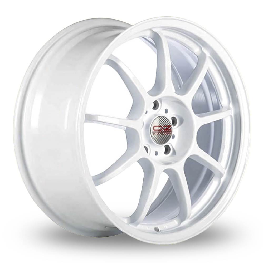 8x18 or 8.5x18 (Front) 10x18, 11x18 or 12x18 (Rear) OZ Racing Alleggerita HLT White Alloy Wheels