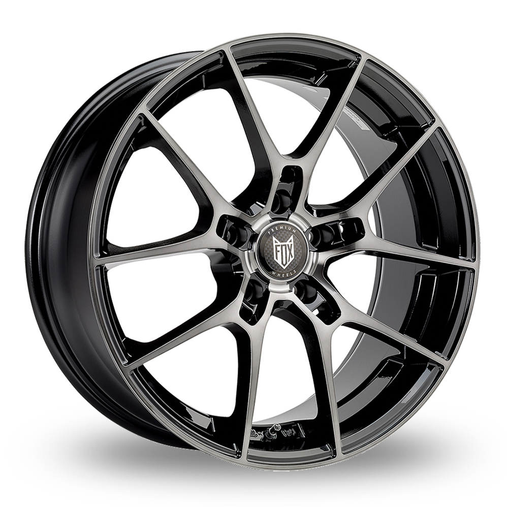 19 Inch Fox Racing Hi-Lite Black Polished Alloy Wheels