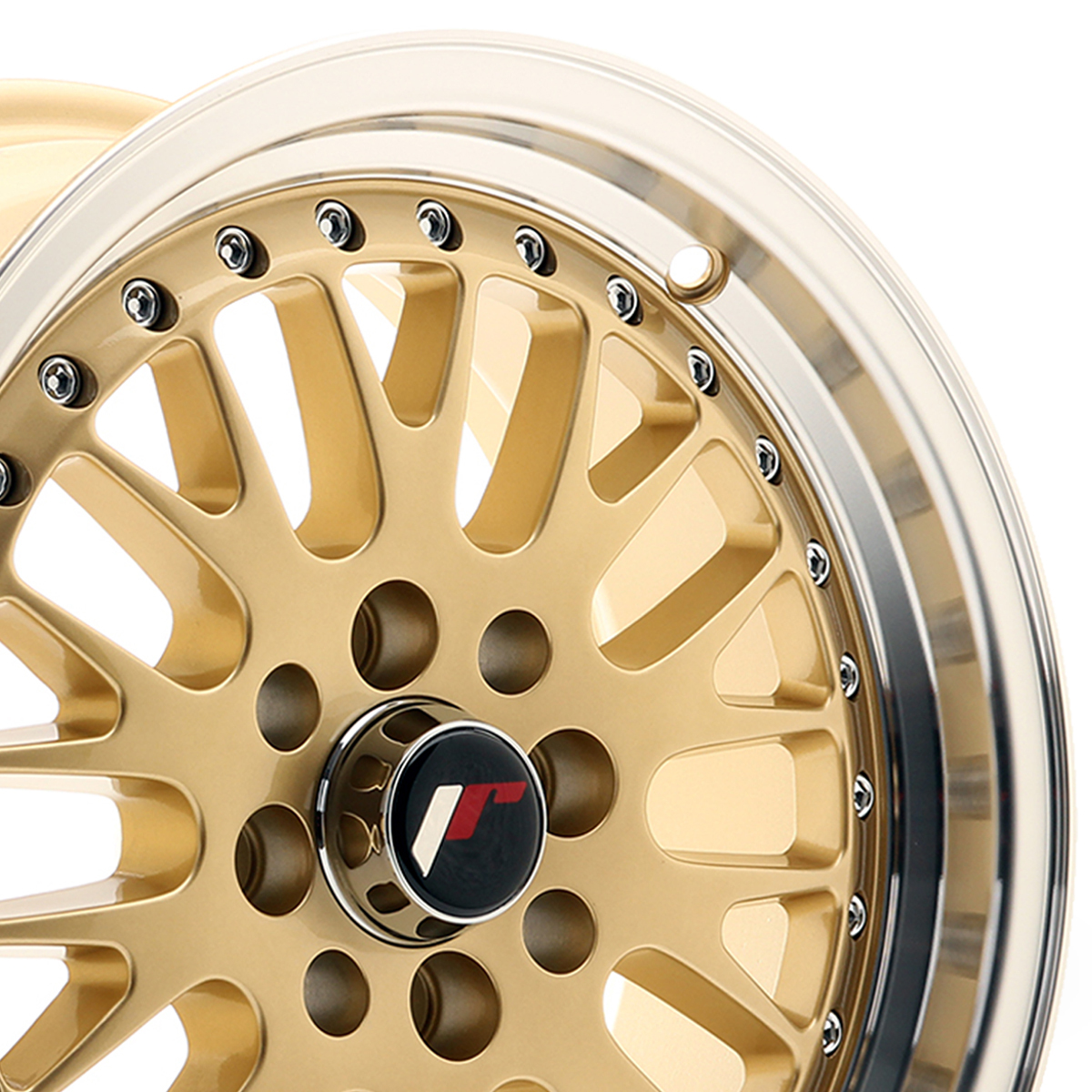 15 Inch Japan Racing JR10 (7x15) Gold Machined Lip Alloy Wheels