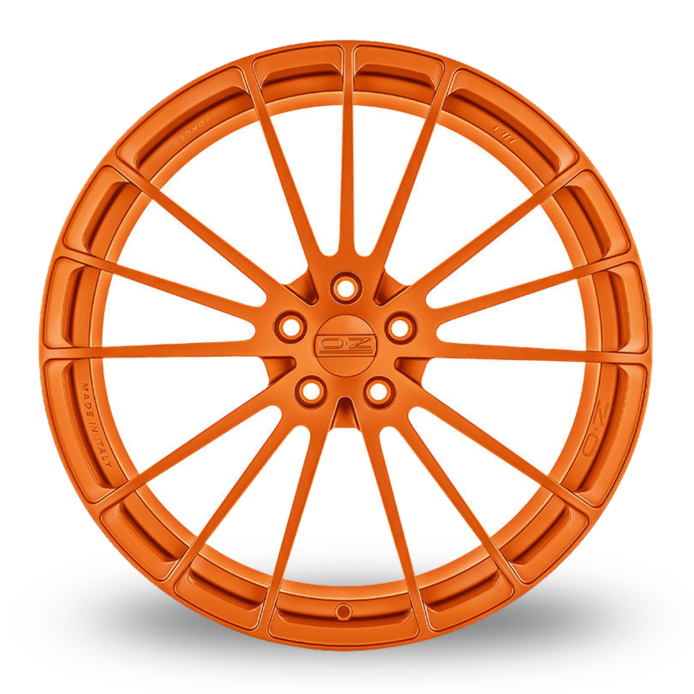 20 Inch Front & 21 Inch Rear OZ Racing Forged Ares Orange Alloy Wheels