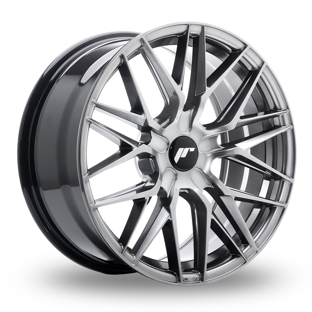 18 Inch Japan Racing JR28 (7.5x18) (Custom Fitment) Hyper Black Alloy Wheels