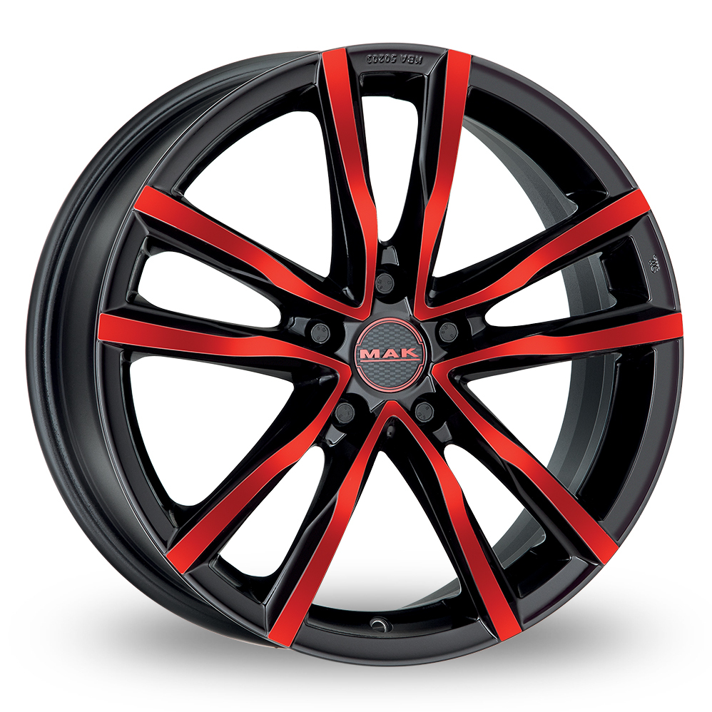 18 Inch MAK Milano 5 Black Red Alloy Wheels