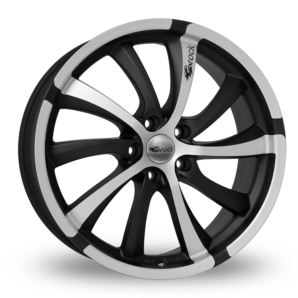 18 Inch Brock B23 Matt Black Polished Alloy Wheels