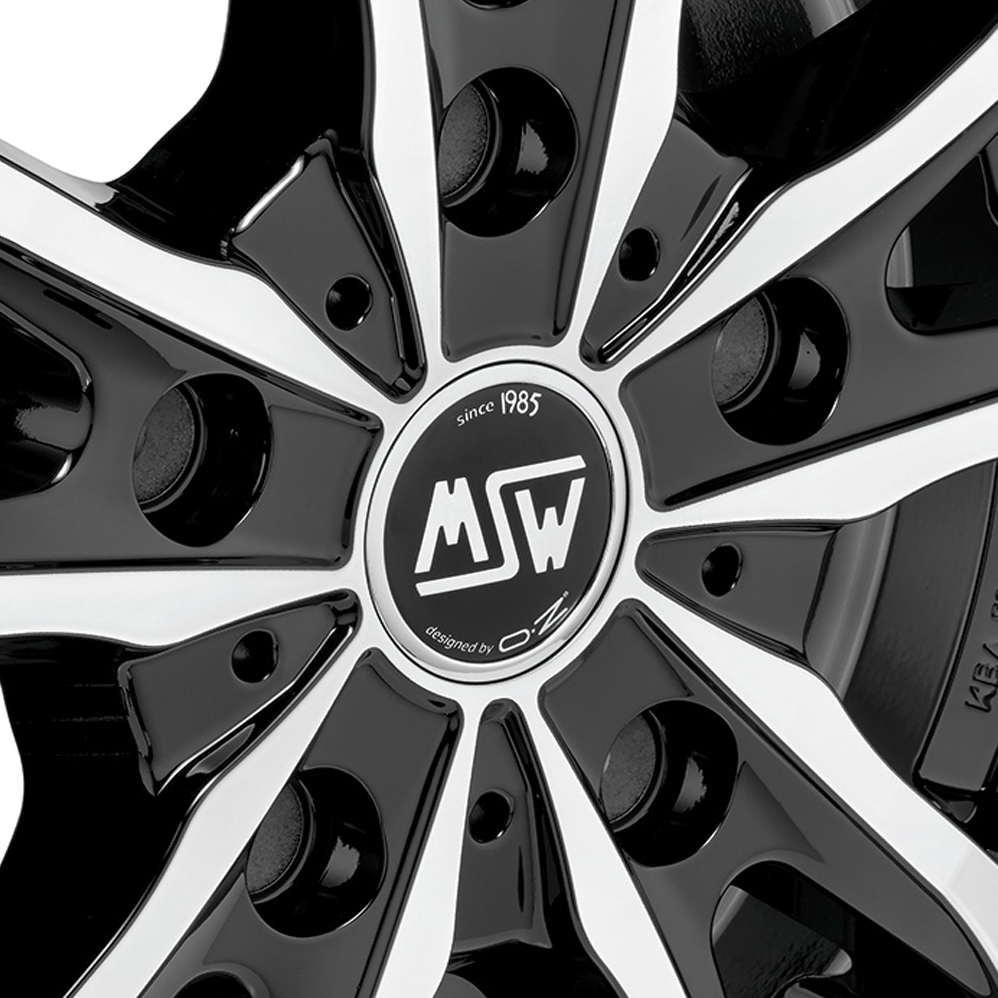 16 Inch MSW (by OZ) 48 Van Black Polished Alloy Wheels