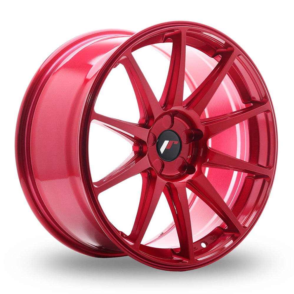 19 Inch Japan Racing JR11 (8.5x19) (Custom Fitment) Platinum Red Alloy Wheels